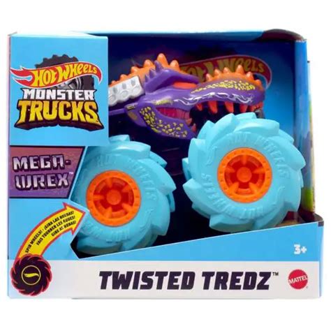 Hot Wheels Monster Trucks Twisted Tredz Mega Wrex 143 Vehicle Yellow Mattel Toys ToyWiz