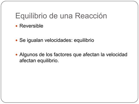 Velocidad Y Equilibrio De Una Reacci N Qu Mica Ppt