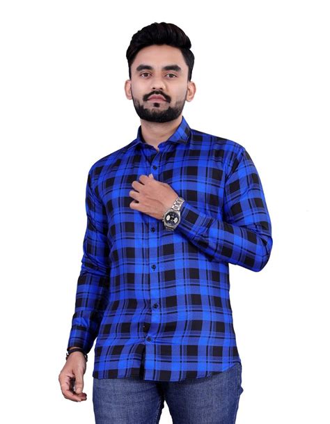 Medium Checks Cotton Mens Check Shirts Full Sleeves Casual At Rs