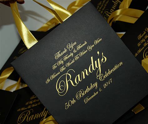 25 Elegant Black And Gold Birthday Party Bags For Your Guests Etsy