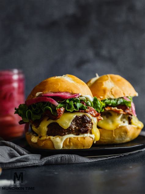 Homemade Burger Recipe With Pickled Red Onions With Ground Beef