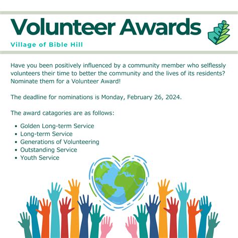 2024 Volunteer Awards - Village of Bible Hill, Nova Scotia