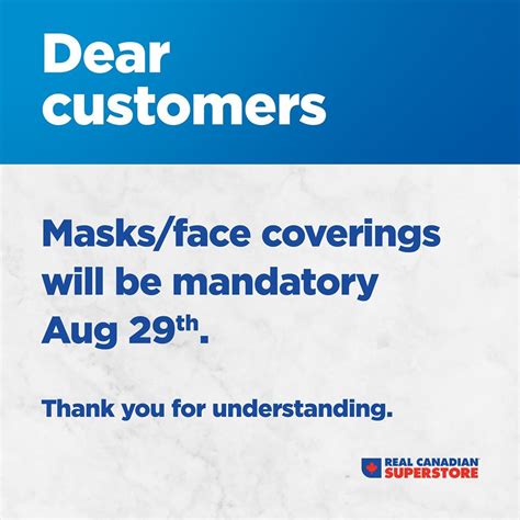 Real Canadian Superstore To Make Masks Mandatory Starting Aug 29th