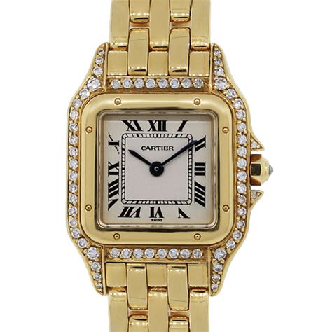 Cartier Panthere 18K Yellow Gold Diamond Bezel Ladies Watch-Boca Raton