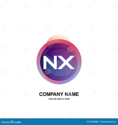 Nx Initial Logo With Colorful Circle Template Vector Stock Vector