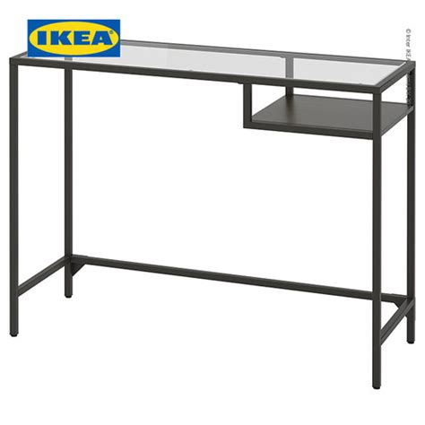 Promo Ikea Vittsj Meja Kerja Meja Laptop Kaca Hitam Serbaguna X