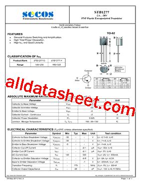 STB1277 Datasheet(PDF) - SeCoS Halbleitertechnologie GmbH