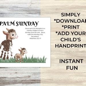 Palm Sunday Handprint Craft, Easter Sunday School Handprint Art for Toddler and Preschool ...