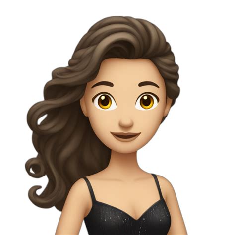 A Brown Haired Woman With Long Hair Brown Eyes Who Dances Ballroom Dancing Ai Emoji Generator