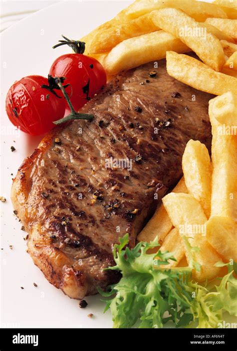 Sirloin Steak Chips Salad High Resolution Stock Photography And Images