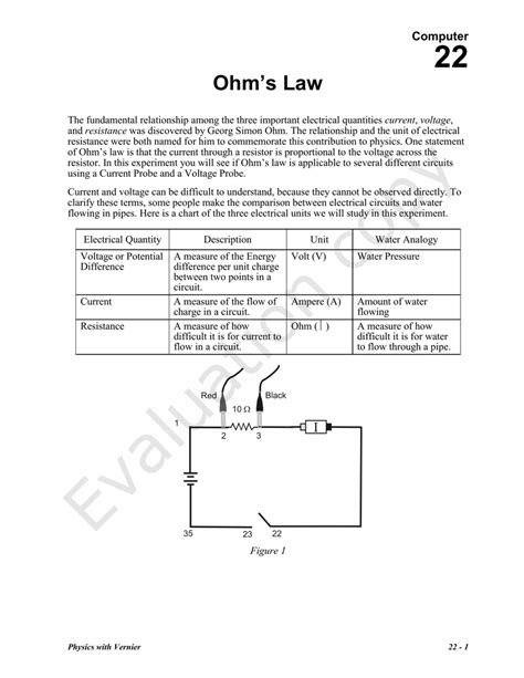 Ohm S Law Circuit Experiment Circuit Diagram