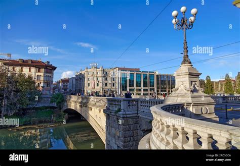 Ponte Del Popolo And Giuseppe Garibaldi Street In Padua Italy Stock