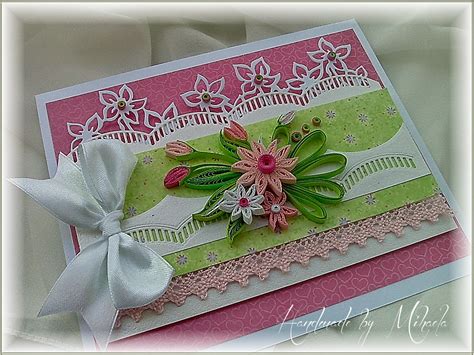 Handmade by Mihaela: Card with quilling flowers