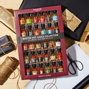 Thoughtfully Gourmet Master Hot Sauce Collection Gift Set Flavours Include Garlic Herb