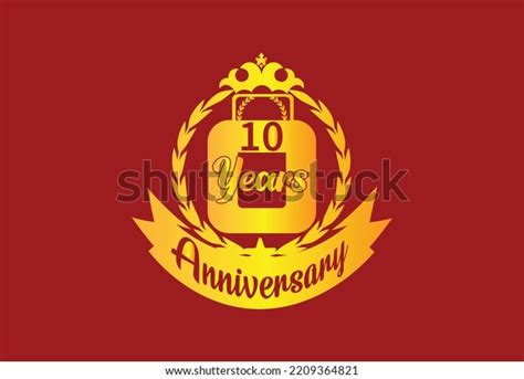 10 Years Anniversary Logo Sticker Design Stock Vector (Royalty Free ...