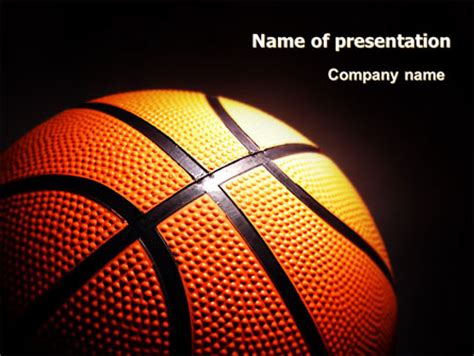 Basketball Ball On Nba Colors Floor Presentation Template For