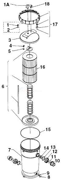 Pentair DM Cartridge Filter Parts - INYOPools.com