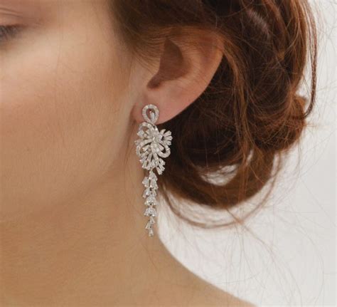 Boucles Doreilles Mariage Avec Diamants Synth Tiques Zircon