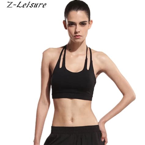 Women Bralette Cross Straps Running Sports Bra Fitness Padded Wirefree Shakeproof Push Up Sport