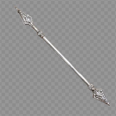 Premium Psd Majestic Ceremonial Silver Javelin Boasting A Gem Studded