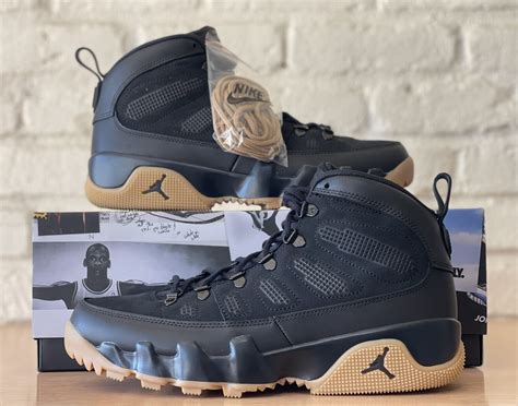 Air Jordan 9 Retro Boot NRG Shoes Black Gum Brown AR4491 025 Mens Size