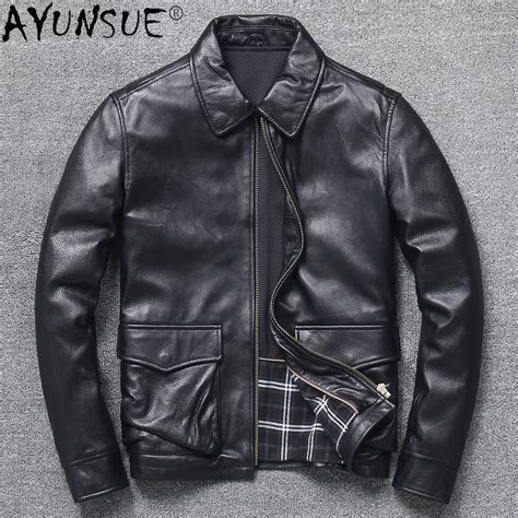 Ayune Chaqueta De Cuero Genuino Para Hombre Ropa De Moto De Piel De