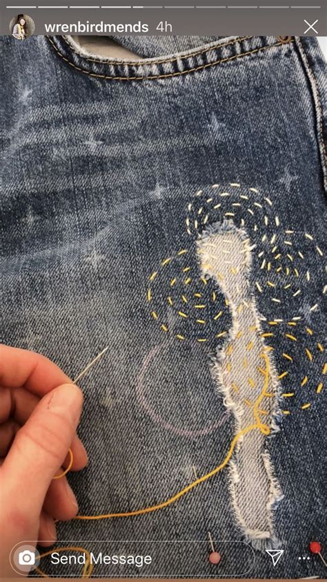 Pin By Andrea Seemuller On Make Do And Mend Sashiko Embroidery Embroidery Jeans Diy Shashiko