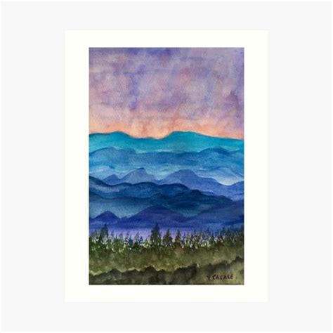 "Blue Ridge Mountains Original Watercolor Painting" Art Print for Sale by CasaleArt | Redbubble