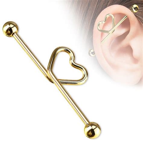 Industrial Piercing Hartje Gold Plated Lmpiercings Nl In