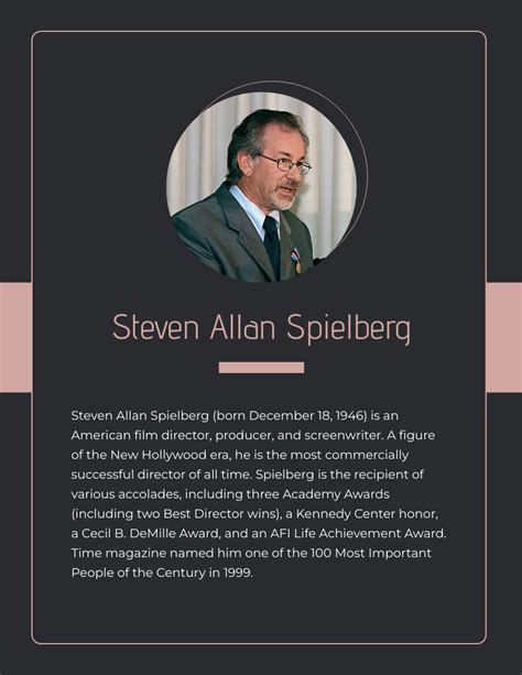 Steven Spielberg Biography | Biography Template