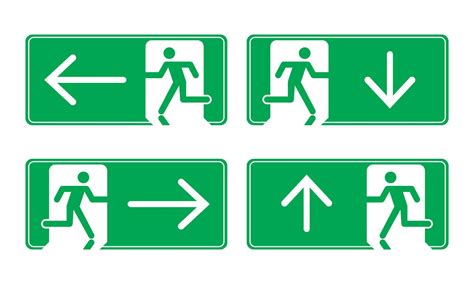 Green exit emergency sign. Vector illustration 17069088 Vector Art at Vecteezy