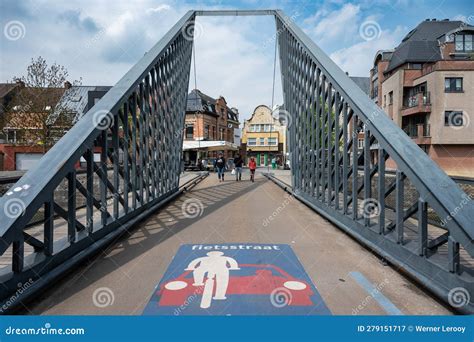 Dendermonde East Flanders Belgium Metal Bridge Over The Dender