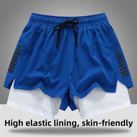 Gym Shorts Men 90 Polyester 10 Spandex Compression 5 Inch Quick Dry With Liner Training Running