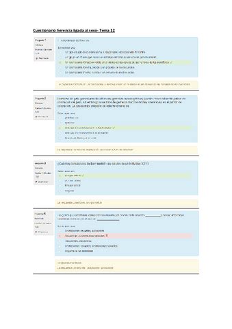 Tema Cuestionario Herencia Ligada Al Sexo Pdf