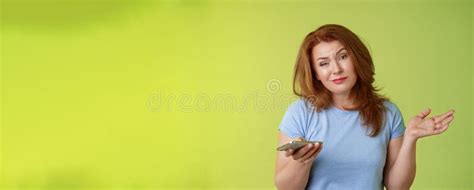 Well Meh Indifferent Careless Hesitant Redhead Middle Aged Woman