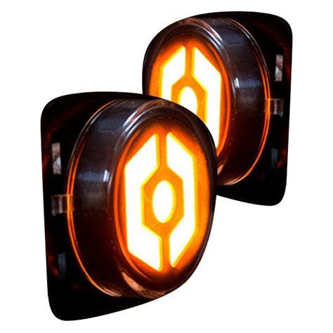 Recon 264335BK Hexagon Shaped OLED Style Black Smoke Side Marker Lights