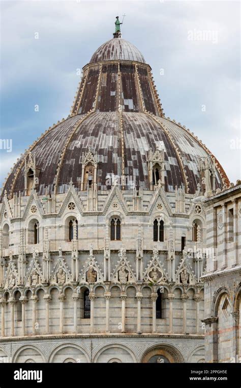 Pisa Baptistery Of St John On Piazza Del Duomo Pisa Italy Stock