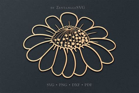 Daisy Svg Dxf Laser Cut Files Chamomile Spring Flower