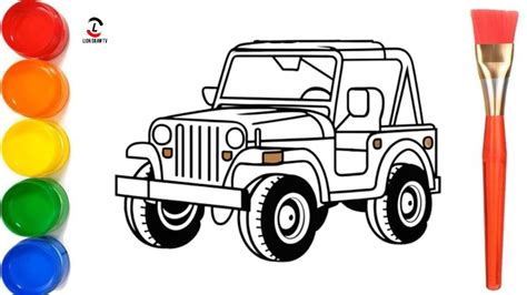 How To Draw Jeep Drawing Painting And Coloring For Kids And Toddlers