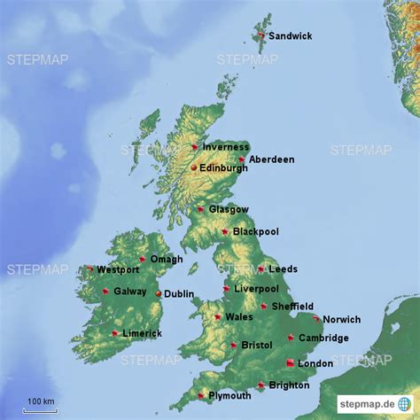 Stepmap England Landkarte F R Europa