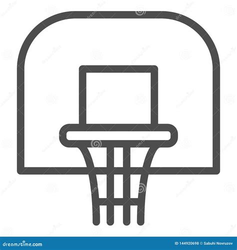 Basketball Hoop Line Icon Basketball Ring Vector Illustration Isolated