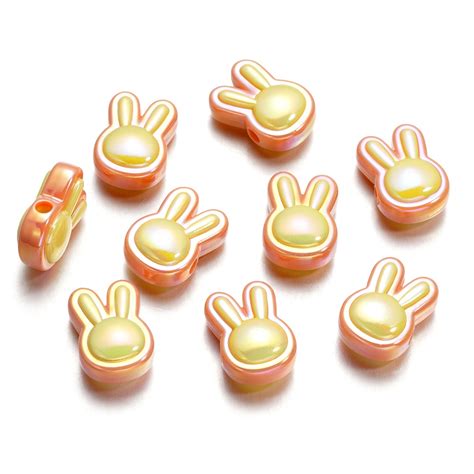 St Kunkka Pcs Mm Sandwich Rabbit Acrylic Color Plated Beads