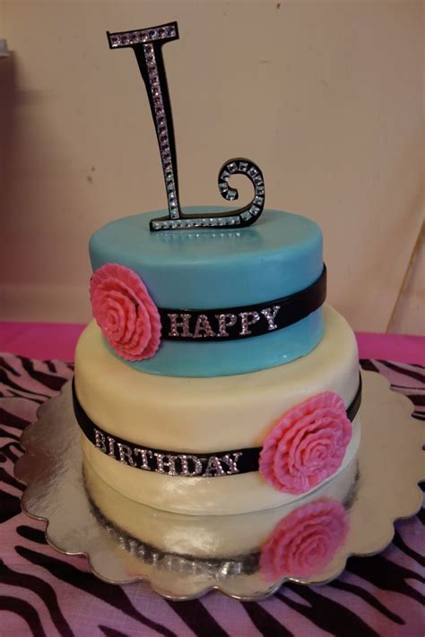 Turquoise Black And Pink Birthday Cake Artist Cake Cake Pink