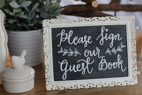 Please Sign Our Guest Book Hand Lettered Love By Bev Chalkboard