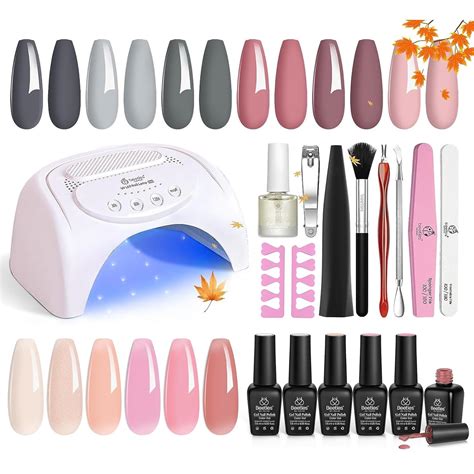 Amazon Beetles Kit de esmalte de uñas de gel con luz UV de 48 W