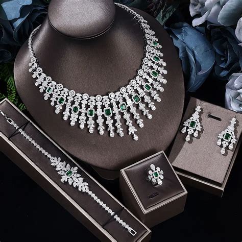 Famous Brand Pcs Bridal Zirconia Full Jewelry Sets For Women Party