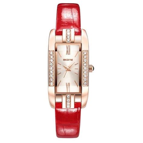 Sharphy Montre Femme De Luxe Diamant Quartz Cadran Rectangulaire