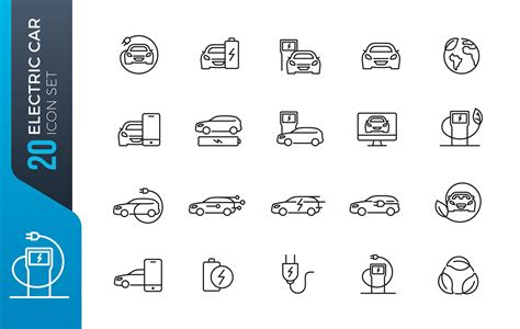 Elektroauto Icon Set 1505720 Vektor Kunst Bei Vecteezy