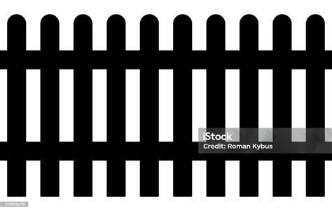 Pagar Kayu Ilustrasi Siluet Hitam Dan Putih Pola Berulang Mulus