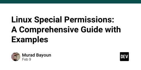 Linux Special Permissions A Comprehensive Guide With Examples DEV